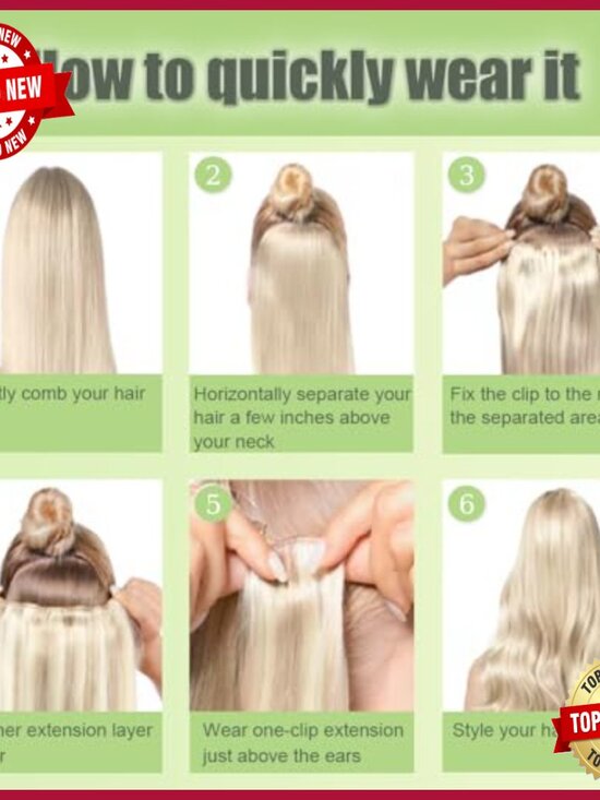 32 Inch Clip-In Human Hair Extensions, 120g 7pcs Set for Volume & Length main image 6